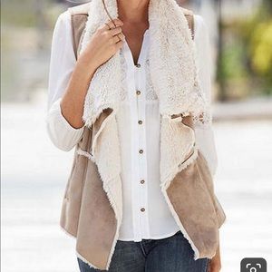 EUC faux suede/shearling vest from Vici
